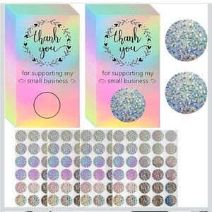 Buy It Now Set of 12 Holographic Thank You Stickers for Small Business